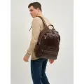 Рюкзак городской PouchMan, мужской, натуральная кожа, большой, для ноутбука, 21 л, 32х44х15 см, коричневый