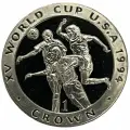 Остров Мэн 1 крона 1994 г. (XV чемпионат мира по футболу, США 1994 - 3 игрока принимают мяч) (CN)