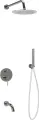 Душевой комплект Sancos Select SC3004CH 5 в 1, встраиваемый, с внутренней частью в комплекте, со смесителем, с изливом, с верхним душем, латунный, хром, глянцевый