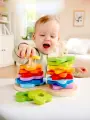 Сортер-пирамидка деревянный для малышей Hape Радуга E0406_HP