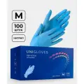Перчатки нитриловые Unigloves, Цвет: голубой, размер M, 100 шт. (50 пар), 7 грамм нитрила пара, неопудренные нестерильные
