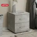 Тумба прикроватная Letta Ультра Бетон 2 ящика, ЛДСП, серая
