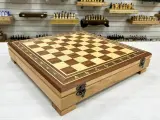 Шахматный ларец турнирный из красного дерева и ясеня 52 см без фигур