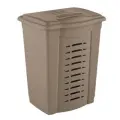 Корзина для белья 60л, цвет капучино, пластиковая, с крышкой и вентиляцией