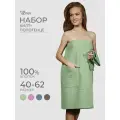 Набор для сауны VOTEX, килт вафельный банный универсальный 80х140, полотенце вафельное 50х70, зеленый, 100% хлопок