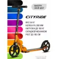 Самокат двухколесный CITYRIDE, складной, для детей/подростков, колеса PU 200/200, подножка, CR-S2-01GD