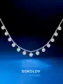 Колье SOKOLOV, серебро, 925 проба, родирование, фианит, длина 40 см., бесцветный