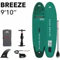Сапборд надувной с веслом Aqua Marina Breeze 9'10 темного зеленого цвета в комплекте: весло насос сумка плавник лиш грузоподъемность 100 кг (BT-23BRP)