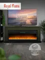 Камин электрический напольный Royal Flame BERGEN 60 темно-оливковый c очагом Vision 60 LED, с эффектом реального пламени, звуком и обогревом 1,5 кВт