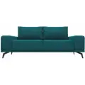 Прямой диван Нео, Велюр Темно- Бирюзовый, Ящик для белья, 245х100х80 см