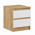 Тумба прикроватная «Клик Мебель. Мадера 2», 2 ящика, 400×420×554 мм, цвет дуб крафт золотой/белый