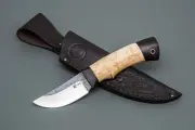 Нож из кованой стали Х12МФ «Орлан», рукоять карельская береза, черный граб