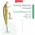Воблер для рыбалки RAPALA CountDown 03 , 3см, 4г, цвет TR, тонущий
