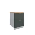 Кухонный шкаф напольный, без столешницы, с ящиками, СК2 600, Кухня Квадро, Серый / Оливково-Зеленый