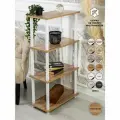 Стеллаж деревянный GASTRORAG 1110/4, Этажерка напольная, полка ЛДСП, 4 полки, размеры 60 х 30 х 110 см