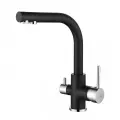 Смеситель для кухни Paulmark ESSEN черный металлик, с подключением фильтра питьевой воды, Es213011-418