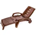 Шезлонг пластиковый складной на колесах Стандарт Пластик 186 x 76,5 x 89 см шоколадный