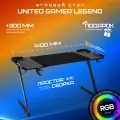 Игровой стол UNITED GAMER LEGEND, 140 см, RGB, черный карбон, комплект с ковриком 80*55см.