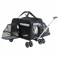 STEEM Переноска тележка сумка 2 в 1 на колёсах для кошек и собак, для мелких и средних пород (до 50 кг), 66*49*47 см, складной, съемный yuya