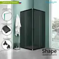 Душевой уголок Domani-Spa Shape, раздвижные двери, 90x90 см, тонированный, черный, стекло 4 мм, универсальный монтаж