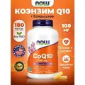 NOW CoQ10 100mg, Коэнзим Q10 с боярышником, 180 капсул, Антиоксидант для сердца и сосудов, для печени и почек, для кожи