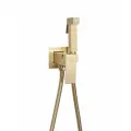 Смеситель встраиваемый с гигиеническим душем Hansberge H3077 Золото матовый