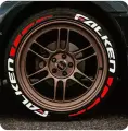 Наклейки на шины FALKEN белые + клей 20мл. (полоски приобретаются отдельно). Резиновые буквы для колес авто, надписи спортивные на диски и резину.