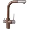 Смеситель для кухни с фильтром и выдвижной лейкой FLORENTINA Кристалл (333.32H.2123.105), коричневый