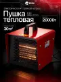 Тепловая пушка электрическая Edon WAB-2000S 2000Вт 3 режима мощности Терморегулятор Защита от перегрева Квадратный корпус Обогрев 30м