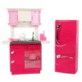 Набор кухонной мебели Домашняя мебель, розовый/белый, для кукол 29см