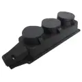 Колодка 3-м 1ф 16А 250В IP44 (еврослот) с заглушками с заземл. каучук UNIVersal 602230 (4шт. в упак.)