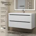Тумба под раковину для ванной подвесная Uperwood Tanos 100х45х50 см, белая/графит