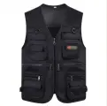 Жилет с карманами для рыбалки, охоты, рабочий, черный, XL