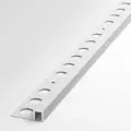 П-образный профиль для плитки и керамогранита алюминиевый Лука ПК11-8, длина 2,7 м, анод серебро 01л