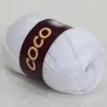 Пряжа VITA cotton COCO Vita, белый - 3851, 100% мерсеризованный хлопок, 5 мотков, 50 г, 240 м.