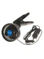 Вентилятор HX-601 12см (4.5) 12V (4W) диммер, на прищепке, с регулируемыми углами обдува black/blue MITCHELL