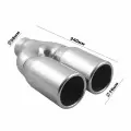 Насадка на глушитель универсальная двойная Dвх 58, Dвых 2х76mm (длин 240mm) из нержавеющей стали