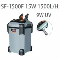 Внешний фильтр, SOBO SF-1500F 15 Вт 1500Л/ч, встроенная бактерицидная лампа мощностью 9 Вт, подходит для аквариума длиной 150 см