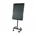 Флипчарт магнитно-меловой 100х70 BoardSYS, на колесах, черный с полочкой