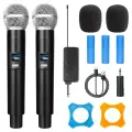 Профессиональный беспроводной микрофон UHF 2 канала, 2 microphone