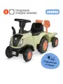 Каталка-толокар пушкар трактор с прицепом Junion Laslo, световые и звуковые эффекты, цвет: зеленый