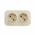 Legrand Quteo IP 20 Слоновая кость Розеточный блок с предварительным подключением 2 x 2К+З без шторок - 16 A - 250 В 782263