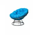 Кресло папасан без ротанга серое, голубая