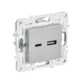 Механизм розетки USB A + C IEK SKANDY 18 Вт серебряный SK-R13S SK-U22-018-K23