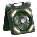 Портативный вентилятор с LED-подсветкой и солнечной батареей CLS-X99, зеленый
