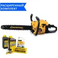 Бензопила цепная бензиновая Champion 362-18 + масло для цепи и для топливной смеси, свеча, смазка и цепь