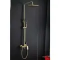 Душевая система со смесителем и тропическим душем Frap F2486-3 сатиновое золото