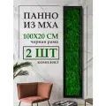 Панно из стабилизированного мха 100*20 см 2шт, большая настенная картина для интерьера, для дома и комнаты