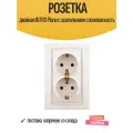Розетка 2 поста INTRO Plano с заземлением слоновая кость