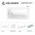 Акриловая ванна Helmken Edelva 130х70 комплект 5 в 1: ванна, каркас, серый подголовник, белые лицевой и торцевой экраны